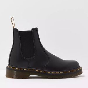Dr. Martens Black Chelsea Ankle Boots with Yellow Stitching